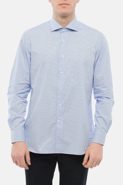Outlet Camicia in Tessuto Stretch a Quadretti Uomo Camicie