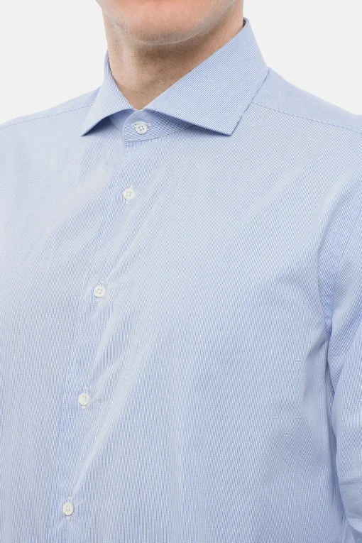 Outlet Camicia in Tessuto Stretch a Quadretti Uomo Camicie