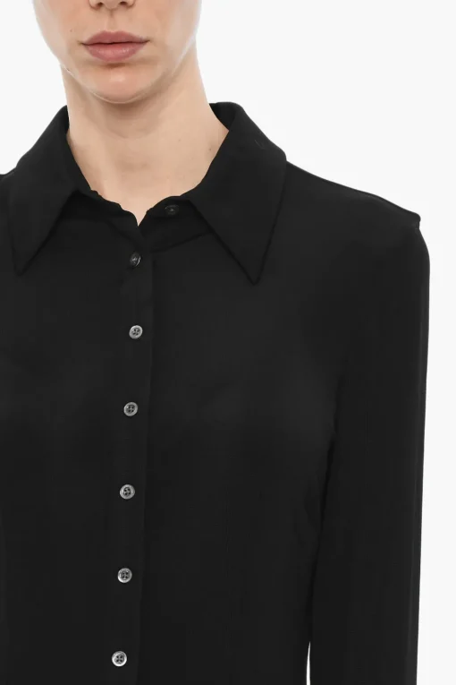 Clearance Camicia in Tinta Unita con Bottoni Logati Donna Camicie