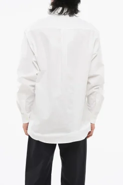 Camicia in Tinta Unita con Ricamo sul Taschino>Sky High Farm Fashion