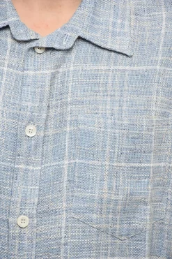 Clearance Camicia in Tweed con Logo Stampato sul Retro Uomo Camicie