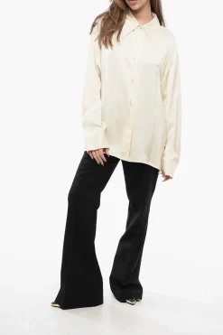 Camicia in Viscosa con Colletto Francese>Jil Sander Best