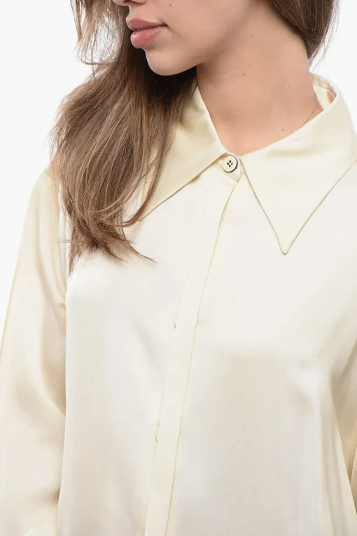 Camicia in Viscosa con Colletto Francese>Jil Sander Best