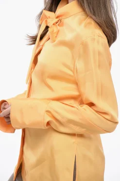 Sale Camicia in Viscosa con Dettaglio da Allacciare Donna Camicie