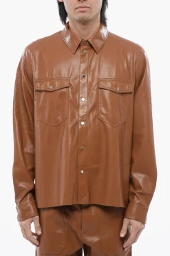 Camicia LENN in Pelle Vegan con Doppio Taschino>Nanushka Best