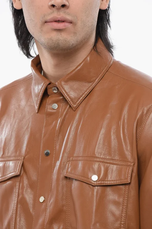 Camicia LENN in Pelle Vegan con Doppio Taschino>Nanushka Best