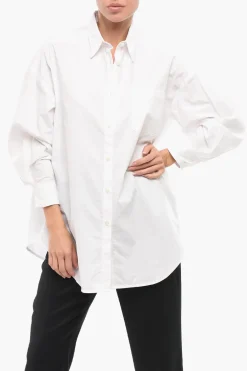 Camicia LOEWS Oversize in Popeline di Cotone con Taschino>Department 5 Sale