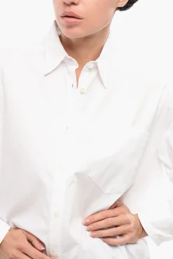 Camicia LOEWS Oversize in Popeline di Cotone con Taschino></noscript>Department 5 Sale