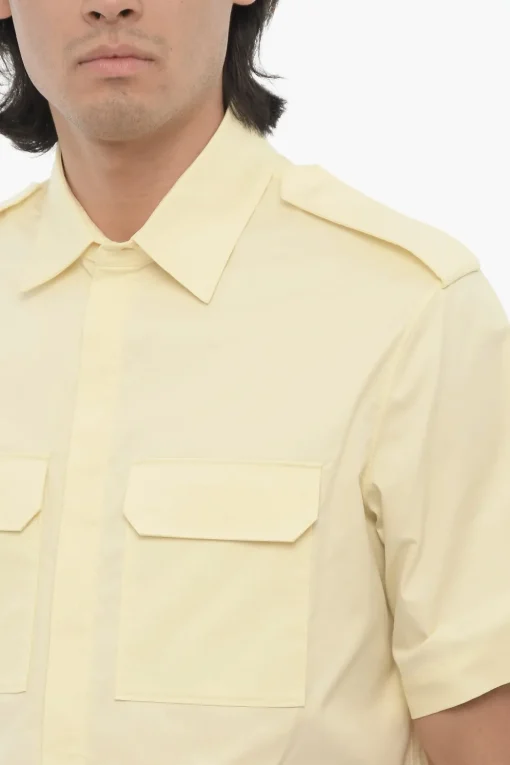Camicia Loose Fit a Maniche Corte con Doppio Taschino>Neil Barrett Sale