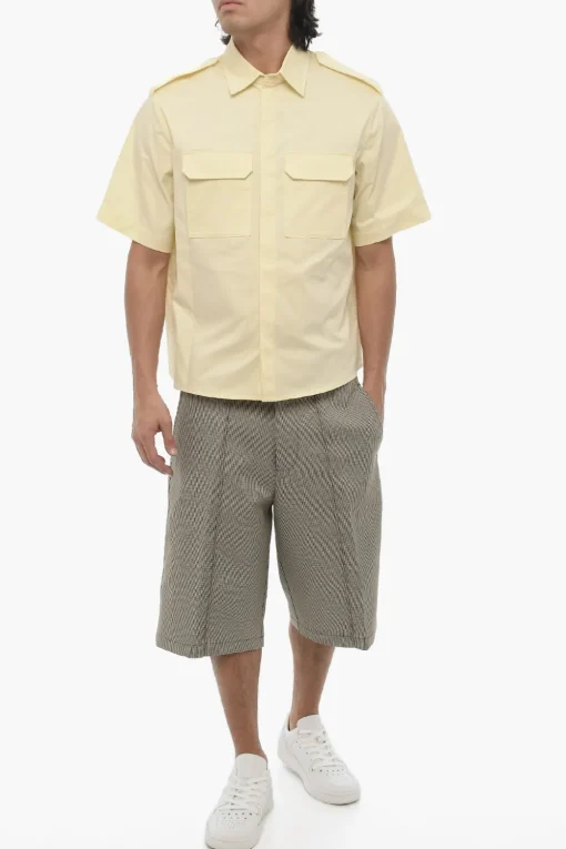 Camicia Loose Fit a Maniche Corte con Doppio Taschino>Neil Barrett Sale