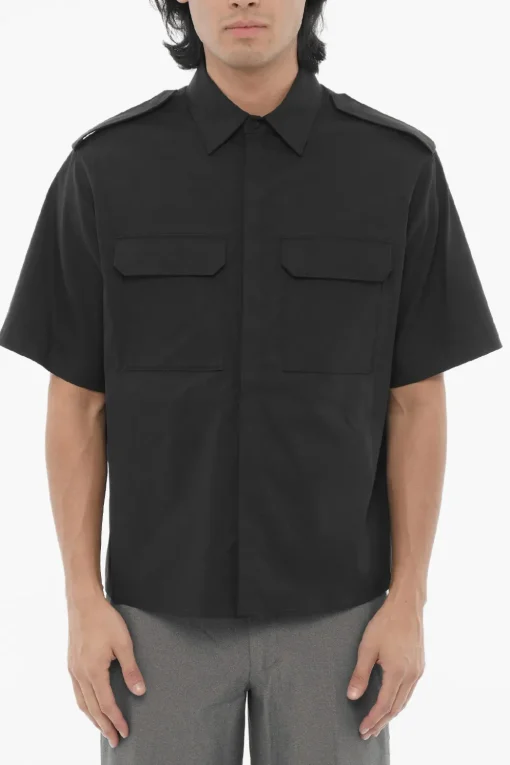 Camicia Loose Fit a Maniche Corte con Doppio Taschino>Neil Barrett Best