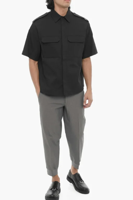 Camicia Loose Fit a Maniche Corte con Doppio Taschino>Neil Barrett Best