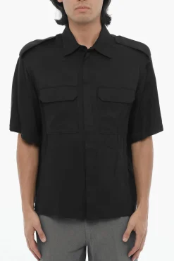 Camicia Loose Fit a Maniche Corte con Doppio Taschino>Neil Barrett Clearance