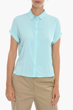 Discount Camicia MAJAN In Tinta Unita con Maica Corta Donna Camicie