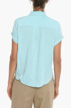 Discount Camicia MAJAN In Tinta Unita con Maica Corta Donna Camicie