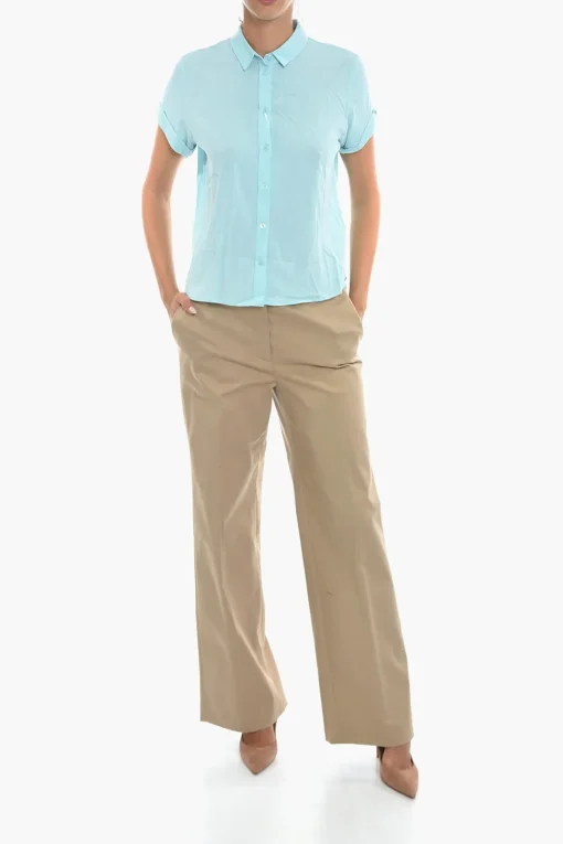 Discount Camicia MAJAN In Tinta Unita con Maica Corta Donna Camicie