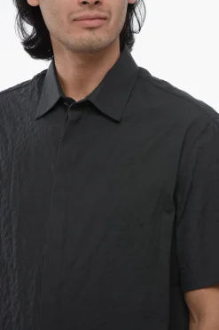 Camicia MILITARY MINIMAL in Cotone Effetto Stropicciato></noscript>Neil Barrett Hot