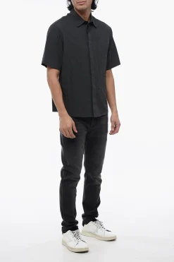Camicia MILITARY MINIMAL in Cotone Effetto Stropicciato></noscript>Neil Barrett Hot