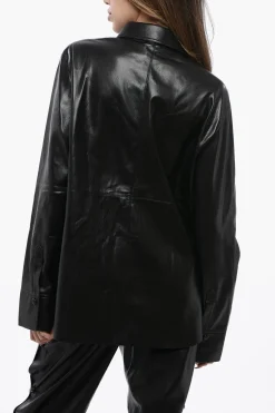 Camicia NAUM in Ecopelle a Tinta Unita></noscript>Nanushka Hot