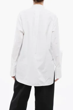 Online Camicia Over Asimmetrica con Collo alla Coreana Donna Camicie