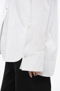 Online Camicia Over Asimmetrica con Collo alla Coreana Donna Camicie