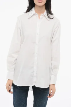 Camicia Over con Colletto Ricamato>Ermanno Scervino Discount