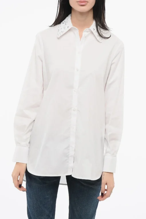 Camicia Over con Colletto Ricamato>Ermanno Scervino Discount