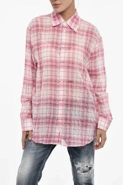 Sale Camicia Oversize a Quadri Donna Camicie