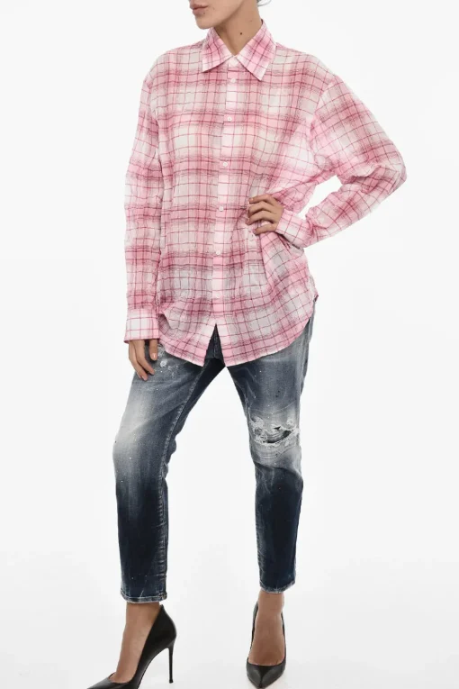 Sale Camicia Oversize a Quadri Donna Camicie