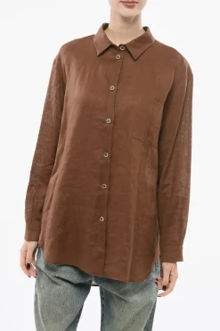 New Camicia Oversize in Lino Donna Camicie