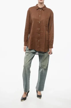 New Camicia Oversize in Lino Donna Camicie