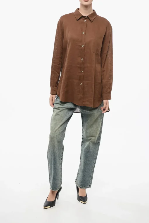 New Camicia Oversize in Lino Donna Camicie