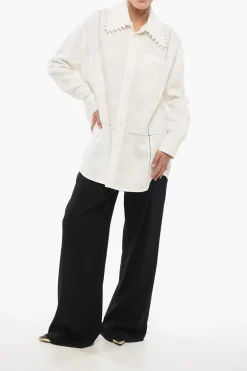 Camicia Oversize in Lino con Collo Ricamato></noscript>Bottega Veneta Best