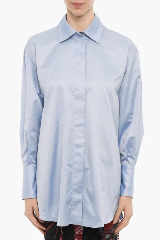 Online Camicia Oversize in Satin Donna Camicie