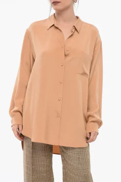 Camicia Oversize in Seta>Super Blond Fashion
