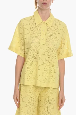 Fashion Camicia Oversize KAREN In Pizzo a Manica Corta Donna Camicie
