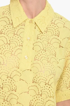 Fashion Camicia Oversize KAREN In Pizzo a Manica Corta Donna Camicie