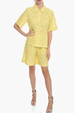 Fashion Camicia Oversize KAREN In Pizzo a Manica Corta Donna Camicie