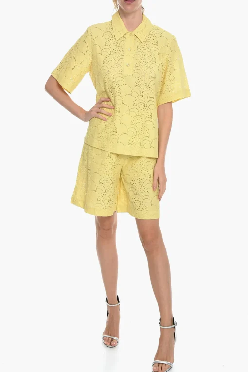 Fashion Camicia Oversize KAREN In Pizzo a Manica Corta Donna Camicie