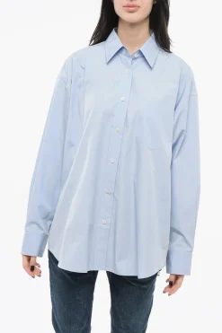 Sale Camicia Oversized con Dettaglio in Chiffon Donna Camicie
