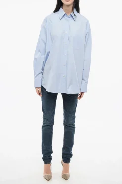 Sale Camicia Oversized con Dettaglio in Chiffon Donna Camicie