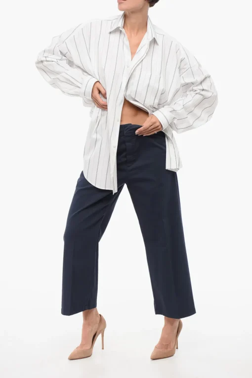 Camicia Oversized Motivo Hairline con Logo Stampato>Balenciaga Hot