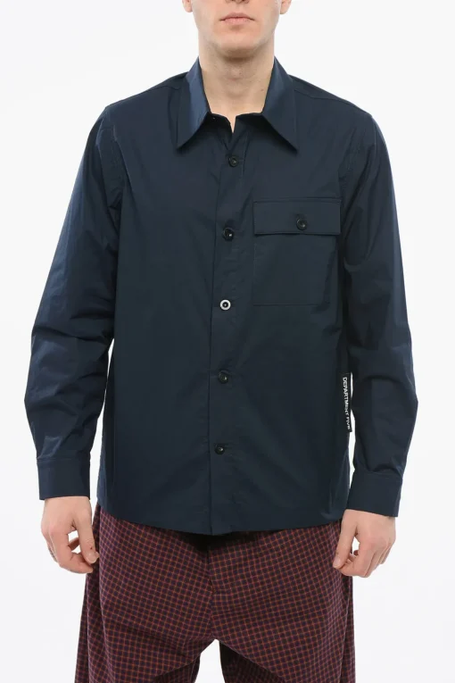 Hot Camicia PIKE In Cotone con Taschino e Bottoni a Contrasto Uomo Camicie