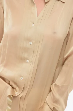 Hot Camicia Pin-Tuck In Seta Donna Camicie