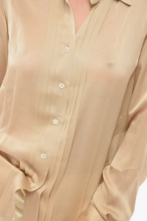 Hot Camicia Pin-Tuck In Seta Donna Camicie