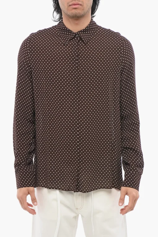 Camicia RAPPO a Pois con Abbottonatura Nascosta>Department 5 Outlet