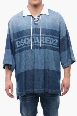 Hot Camicia Rugby in Denim con Fit Over Uomo Camicie