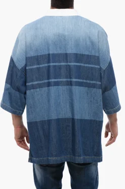 Hot Camicia Rugby in Denim con Fit Over Uomo Camicie