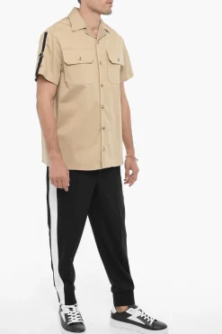 New Camicia Sahariana a Maniche Corte con Doppio Taschino Uomo Camicie