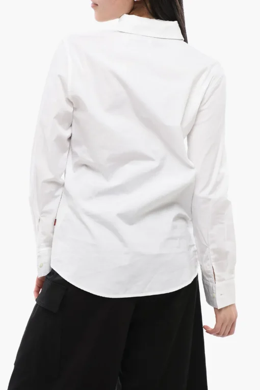 Camicia Sahariana in Cotone con Collo Francese>Woolrich Outlet